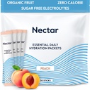 Nectar Hydration Packets - Elektrolytes Toz Paketleri - Sugar Free & 0 Calorie - Organik Meyve Sıvı Günlük IV Elektrolytes Toz Dehidrasyon Yardım ve Hızlı Rehidrasyon (Peach 30 Pack)