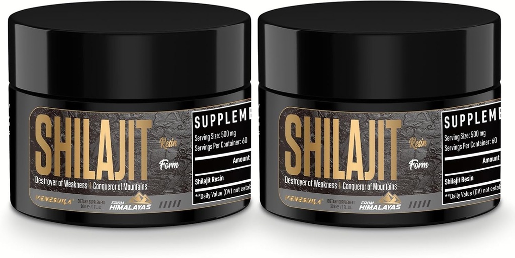 Shilajit Giyim - Organik Shilajit Giyim Üçüncü Parti 85+ Trace Minerals, Altın Sınıf Himalaya Saf Shiljait for Energy (1 Fl Oz (Pack of 2)) için Zengin Test Edildi