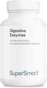 Supersmart - Digestive Enzymes (High Potency) - 15in-1 Multi Enzymes Supplement - Lipase, Bromelain, Amylase, Lactase, Pro, Invertase | Non-GMO & Capsules