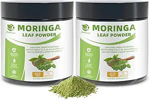 Organik Moringa Toz & Matcha Toz, Green Tea Resveratrol ile Multi-Green Superfoods - Enerji ve Digestive Support, Antisoksi ve A D3 E B6 B12uba, Non-GMO, Vegan, 16 ozz