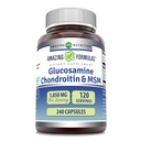 Amazing Formulas Glucosamine Chondroitin & MSM Supplement | 1850 Mg per Service | 240 Capsules | Non-GMO | Gluten-Free | Made in USA