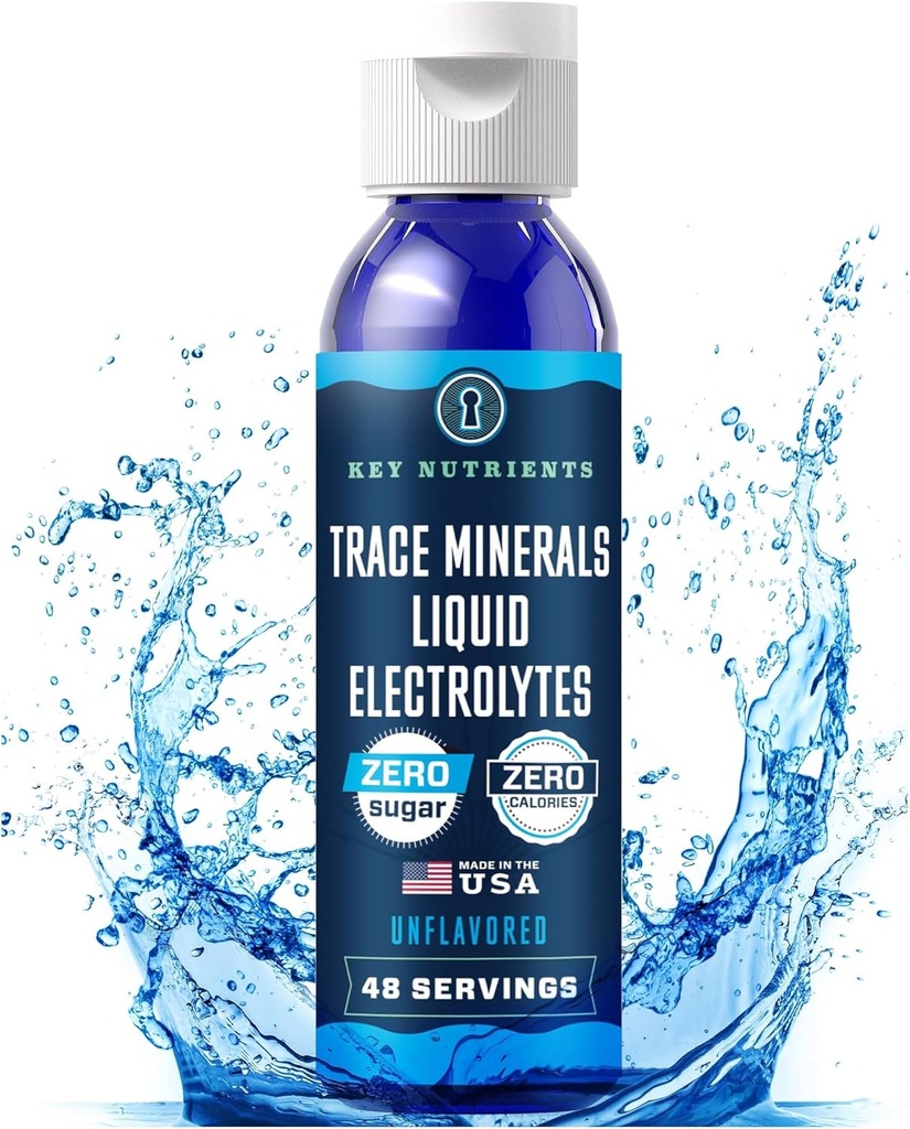 KEY NUTRIENTS Trace Minerals Sıvı Elektrolytes for Hydration Recovery 4oz - Elektrolyte Drops, Electrolyte Water, Keto Electrolytes - Mineral Suyu İçmek için Geri Döndü