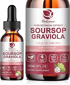 Soursop Graviola Liquid Drop - Pure Leave & Fruit Complex - 4X Αποτελεσματικότητα - Soursop Bitters Υγρό για Ανοσία, Ήπαρ & Αντιοξειδωτικό, Φυτική Καλοσύνη, 1 Μήνα Προσφορά, 2 Fl Oz