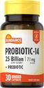 Sundance Probiyotik-14 | 25 Milyar Kültür | 30 Capsules | Prebiyotiks | Vegetarian, Non-GMO ve Gluten Free Supplement Supplement