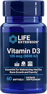Life Extension Vitamin B12 Torchcobalamin 1 mg & Vitamin D3 125 mcg (5000 IU) Supplement Sche - 60 Count