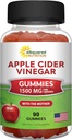 ASquared Beslenme Apple Cider Vinegar Gummies - Anne ile 1500 mg - 90 ACV Gummies w/Vitamin B6 & B12, Folic Acid - Vegan Gummy Supplement Alternative to Capsules Pills & Drink