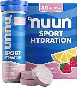 Nuun Sport Electrolyte Tabletleri, Magnezyum, Pyum, Chloride & sodyum, Gluten Free & Vegan, Strawberry Lemonade, 8 Pack (80 Hizmet Toplamı)