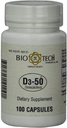 Bio-Tech Pharmacal D3-50 50.000 IU, 100 Capsules , All-Doğal Supplement , Supports Bone, Heart Neuromuscular, & Immune Health  Pea No Dairy, Fish, Gluten, Peanut, Shellfish, & Soygun