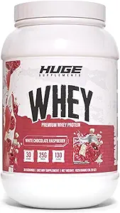 Büyük Whey, Kas Kazananı için Protein Tozu, 25g Protein, 12g EAAs, Destekler Kas Büyüme, Performans ve Kurtarma (Beyaz Çikolata Raspberry, 30 Hizmet)