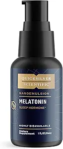 Quicksilver Scientific Liposomal Melatonin - Bedtime, Jet Lag & Immune Support Liquid for Adults - Αποδοτική, Ανώτερη Απορρόφηση 1mg Μελατονίνης για Ελαχιστοποίηση Πρωινής Νύστας (30 ml)
