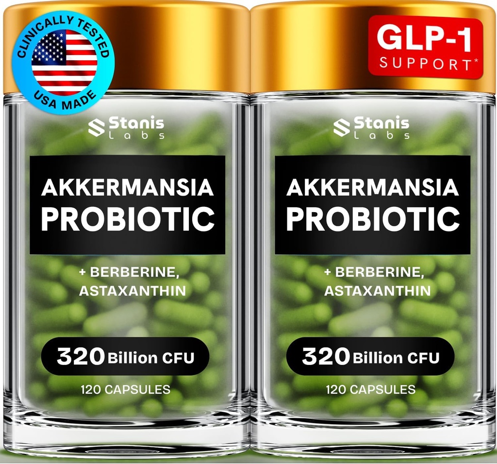 Akkermansia Muciniphila Probiyotiks 320 Milyar CFU / GLP-1 Probiyotik ve Prebiyotik | Akkermansia Probiyotikler için bağırsak sağlığı | Inulin Prebiyotik Fiber Capsules Astaxanthin & Berberine & Chromium 240 sayı sayısı