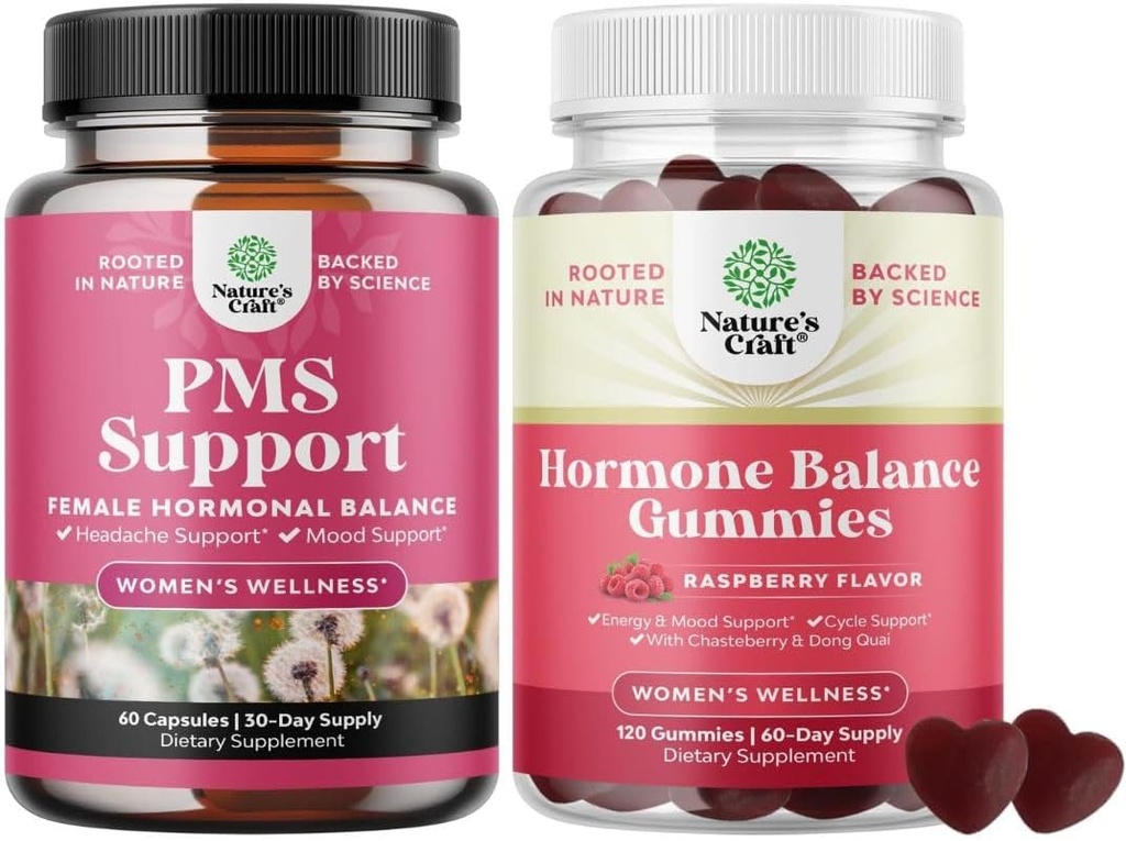 DIM, Chasteberry, Black Cohosh & Ashwagandha for Period Cramps Menopause Bloating Mood Swing and Hormon Balance Gummies Support Menstrual Cycle with Vitamin B6 & Dong Quai