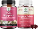 DIM, Chasteberry, Black Cohosh & Ashwagandha for Period Cramps Menopause Bloating Mood Swing and Hormon Balance Gummies Support Menstrual Cycle with Vitamin B6 & Dong Quai