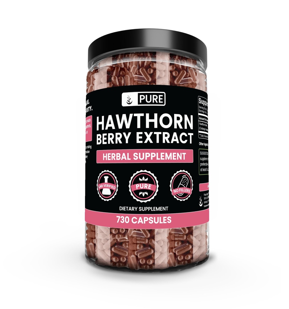Pure Original Materialss Hawthorn Berry Extract (730 Capsules) Pure & Natural, No Wordss Or Fillers