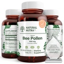 Natural Nutra Bee Pollen 500 mg, Vitality ve Immune System, Genel Sağlık Geliştir, Vücut Stamina'yı iyileştirmeye yardımcı olur, 100 Tablet