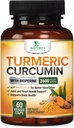 Turmeric Curcumin Supplement 2600 mg -% 95 Curcuminoids with Organic Turmeric & BioPerine Black Pepper Extract for Best Abpole, Natural Vegan Ortak Destek, ABD'de Şişelenmiş - 60 Capsules