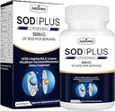 Superoxide Dismutase Συμπλήρωμα 500mg - SOD Συν με λιποσωμική γλουταθειόνη, AKG, εκχύλισμα πράσινου τσαγιού, L-αργινίνη, λυσίνη, ρεσβερατρόλη και βιταμίνη Ε για ανοσοποιητική υποστήριξη, Αντιοξειδωτικό 60 κάψουλες