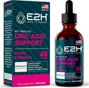 E2H Uric Acid Support Supplement - Tart Cherry and Devil’s Claw - Supports Uric Acid Health and Kidney Function Non-GMO - Vegan - 2 Fl Oz