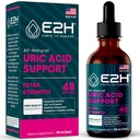 E2H Uric Acid Support Supplement - Tart Cherry and Devil’s Claw - Supports Uric Acid Health and Kidney Function Non-GMO - Vegan - 2 Fl Oz