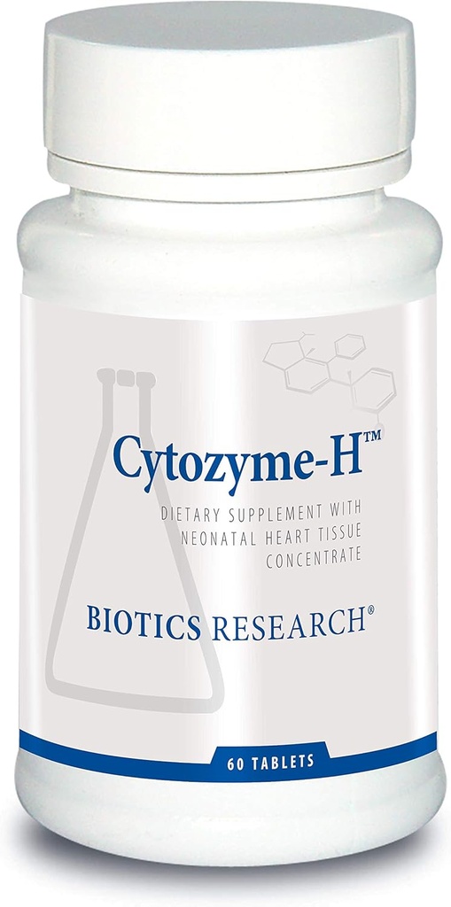 Biotics Research Cytozyme H Glandular Cardiovascular Destek, Bovine Heart Yoğunluğu, Muscular Destek, Boosts Energy, SOD, Catalase, Potent Antioksi Aktivite 60 Tabletler