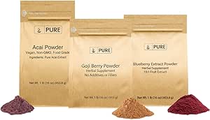 PURE ORIGINAL INGREDIENTS Berry Toz Paketi, (1 lb Her) Acai Toz, Cut Berry Toz, Blueberry Toz, Herbal Supplements