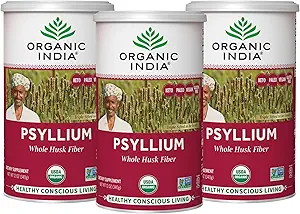 ORGANIC INDIA Psyllium Herbal Toz - Whole Husk Fiber Supplement, Digestion Support, Vegan, Gluten-Free, USDA sertifikalı Organik, Non-GMO, ► & In unknown Fiber Source - 12 oz (Pack of 3)
