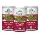 ORGANIC INDIA Φυτική σκόνη Psyllium - ολόκληρο συμπλήρωμα ινών Husk, υποστήριξη πέψης, Vegan, Gluten-free, USDA Certified Organic, Non-GMO, Soluble & αδιάλυτη πηγή ινών - 12 oz (Pack of 3)