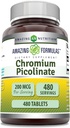 Amazing Formulas Chromium Picolinate Supplement | 200 Mcg Per | Tabletler | Non-GMO | Gluten Free | Made in USA (480 Count)