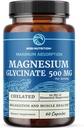 Magnezyum Glycinate 500 mg | Yüksek Absiyon | Kas Rahatlama, Bones, Heart, Nerve, Sleep & Calm Women & Men | Magnezyum Chelate Supplement & Bisglycinate Kompleks | 60ct