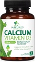 Kalsiyum Supplement 1200 mg - En İyi Apsiyon için D3 Vitamini - Immune Health, Bones & Teeth - Nature'selli Carbonate + 1600 IU of D3 - ABD'de Kadınlar ve Erkekler için Şişelenmiş - 60 Tablet