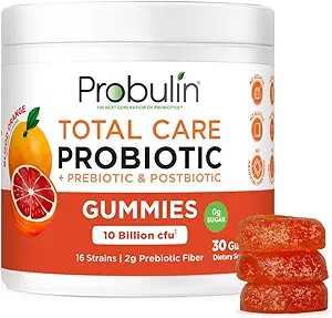 Total Care Probiyotik + Prebiyotik + Postbiyotik Gummies - Peach 30ct