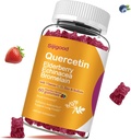 Quercetin Gummies με Bromelain, Elderberry, Echinacea, Βιταμίνη C D Ψευδάργυρος - Υποστήριξη ανοσοποιητικού συστήματος 60 Μετρήσεις Pure Quercetin Gummies για Παιδιά & Ενήλικες