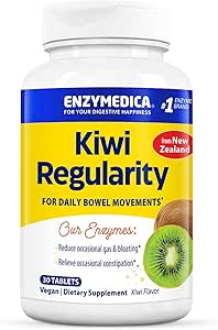 Enzymedica, Kiwi Regularity, Υποστηρίζει τις τακτικές κινήσεις του εντέρου, Ανακουφίζει την περιστασιακή δυσκοιλιότητα, το αέριο και το αίμα, 30 κόμης