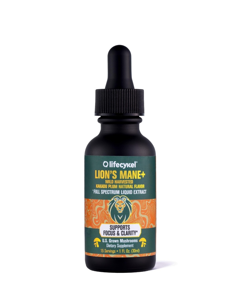 Life Cykel - Lion's Mane Mushroom Extract with Kakadu Plant - Brainfun Nootropic for Memory, Focus & REM Sleep - Non-GMO, Organik Mushroom Tincture - 1 Fl Oz (15 hizmet)
