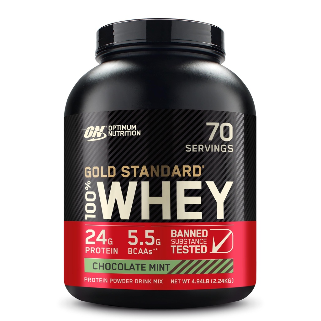 Optimum Beslenme Altın Standardı% 100 Whey, Chocolate Mint, 4.94 lb (2.24 kg)
