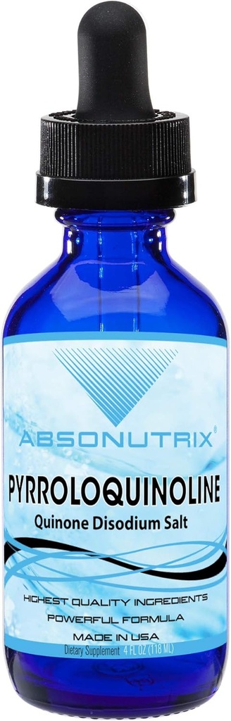 Absonutrix Pyrroloquinoline Quinone Disodium Salt 20mg, 4 Fl Oz Μπουκάλι, 200 μερίδες, Υψηλή βιοδιαθεσιμότητα, Γρήγορη απορρόφηση, Trid-Party Tested, GMP-Certified, Μη-GMO, Σκληρό-ελεύθερο, Κατασκευασμένο στις ΗΠΑ