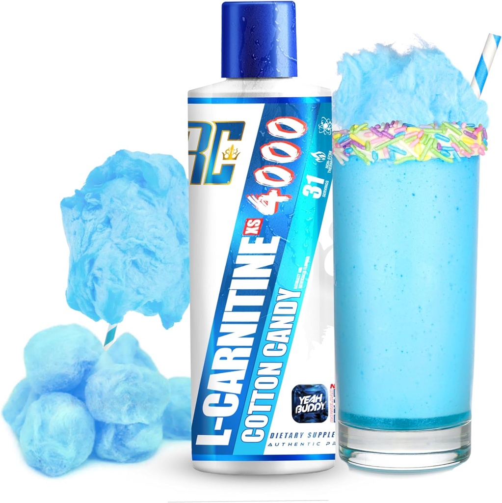 Ronnie Coleman Signature Series L Carnitine XS 4000 Liquid, Simulant Free, Sugar Free, Zero Carbs, Lean Muscle Strength Support for Men & Women, 16 Oz (16 oz, Cotton Candy (4000))