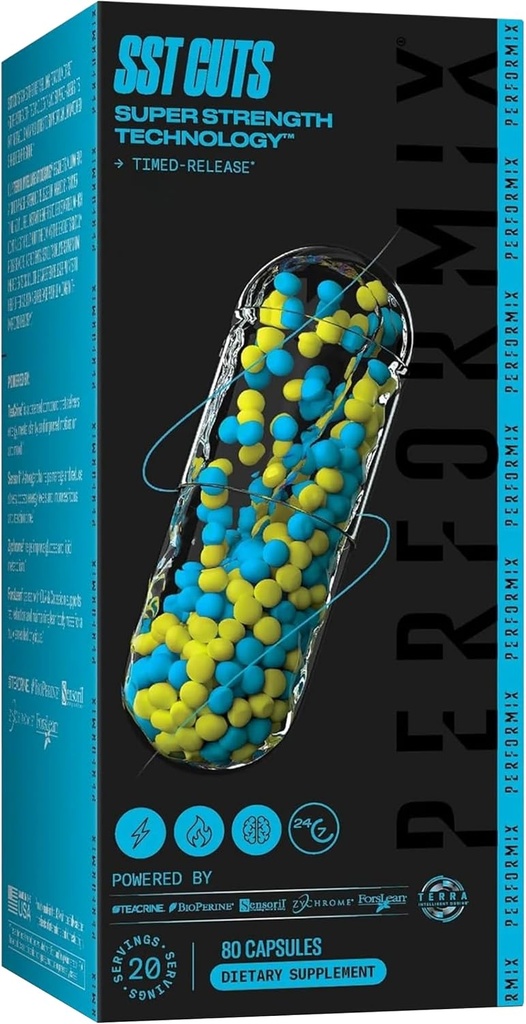 PERFORMIX SST Super Strength Technology - Energy, Focus & Mood - Nootropic, Caffeine, Zykro & Teacrine - Erkekler ve Kadınlar için Pre Workout Supplement - 80 Servisler