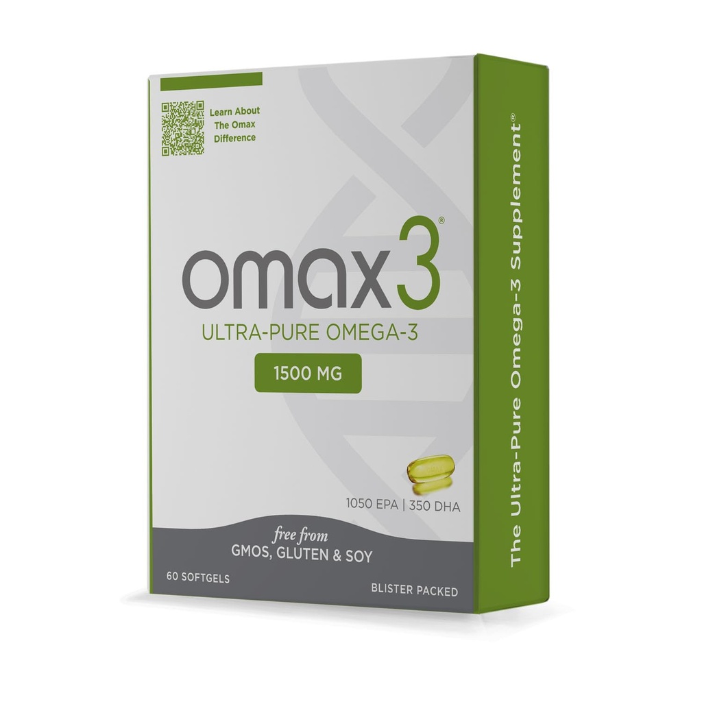 Omax3 Doğal Omega 3 Fish Oil Pills 1500 MG EPA DHA - Omega3 Fatty Acid Supplements Muscle & Joint- Gluten Free, Wild Caught, Non GMO, 30-Day Supply Fed (1 Box)