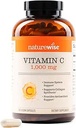 NatureWise Vitamin C 1000 mg Capsules - Ekstra Kuvvetli Vegan Vitamin C for Daily Antioksi & Immune Support - Non-GMO, ABD Üretildi - 360 Capsules[360-Day Supply]