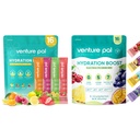 Venture Pal Sugar Free Electrolyte Toz Paketleri - Sıvı Günlük IV Hızlı Hydration & Parti Recovery için Mix | 5 Vitamin & 7 Elektrolytes / Keto Friendly | Non-GMO | sertifikalı Vegan | 16 Sticks