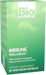Bio Beslenme Immune Wellness Supplement 60 Vegetarian Capsules | Zeytin Yaprak ve Oregano | Genel Sağlık Desteği için Mineraller ve Antioksilar | Immune Support | Immune Support