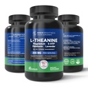 L Theanine 200 mg, Magnezyum, 5-HTP & Melatonin - All-in-1 L-Theanine Supplement for Stress Relief, Focus & Cognition, Sleep - 60 Capsules