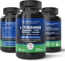L Theanine 200 mg, Magnezyum, 5-HTP & Melatonin - All-in-1 L-Theanine Supplement for Stress Relief, Focus & Cognition, Sleep - 60 Capsules