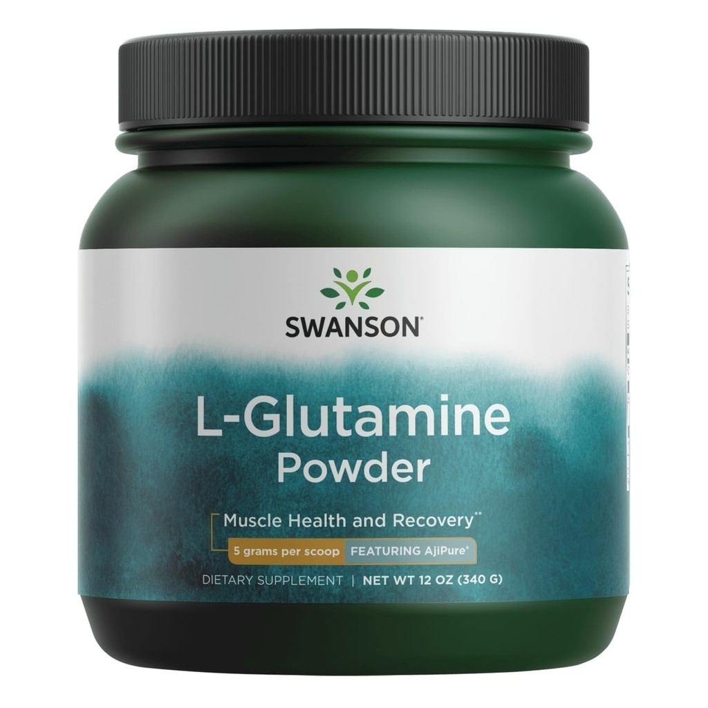 Swanson Amino Asit Ajipure L-Glutamine Toz 12 Ounce (340 g) Pwdr
