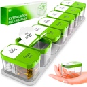 Ekstra Büyük Haftalık Pill Organizer - XL Vitamini 7 Detachable AM PM Karşılaştırmalar - Ev ve Seyahat için Portatif Tıp Hediyesi, Haftalık veya Günlük kullanım için Big Supplement Konteyner, Green Medical Container