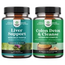 Liver Cleanse Detox & Tamir Kompleksi ve Kolon Temizser & Detox - Herbal Liver Support Supplement with Silymarin Milk - Lactobacillus Acidofilius Probiyotik Supplement Body Cleanse