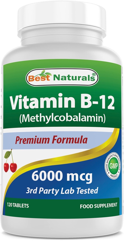 En İyi Doğal Vitamin B12 6000 mcg 120 Tablet