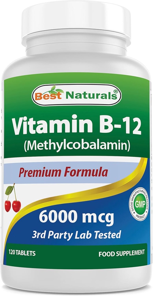 En İyi Doğal Vitamin B12 6000 mcg 120 Tablet