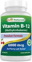 En İyi Doğal Vitamin B12 6000 mcg 120 Tablet